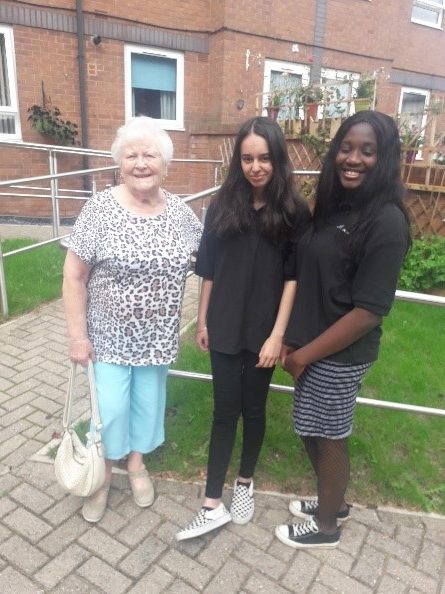 Ria and Vanakay with resident